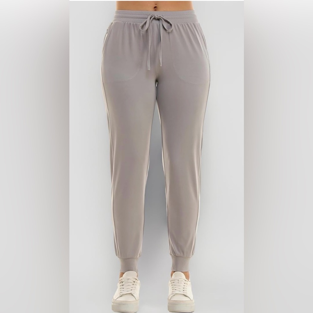 Zac & Rachel Women's Pull on Jogger Pant w/ Tie Front and Side Pockets Sz Small